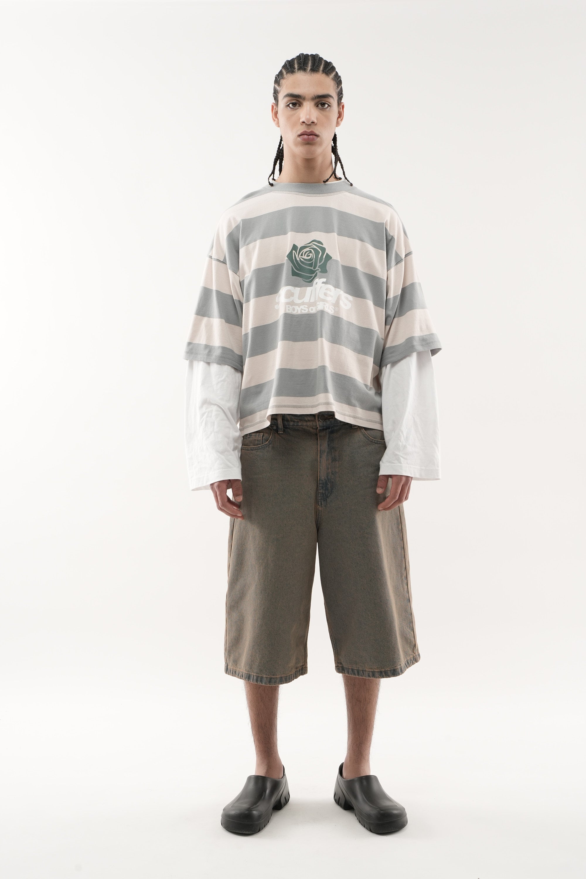 Boy Grey Striped T-Shirt