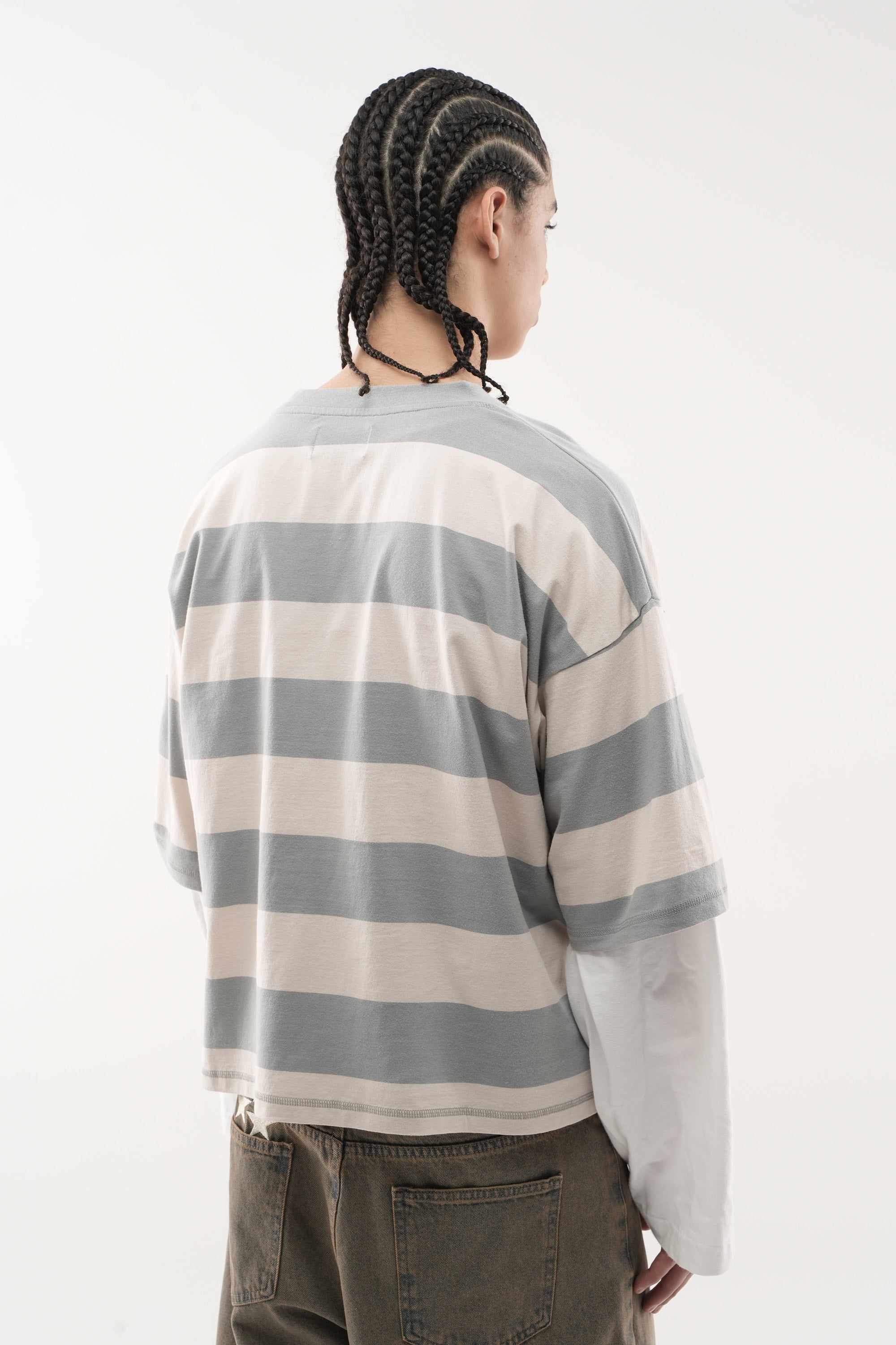 Boy Grey Striped T-Shirt