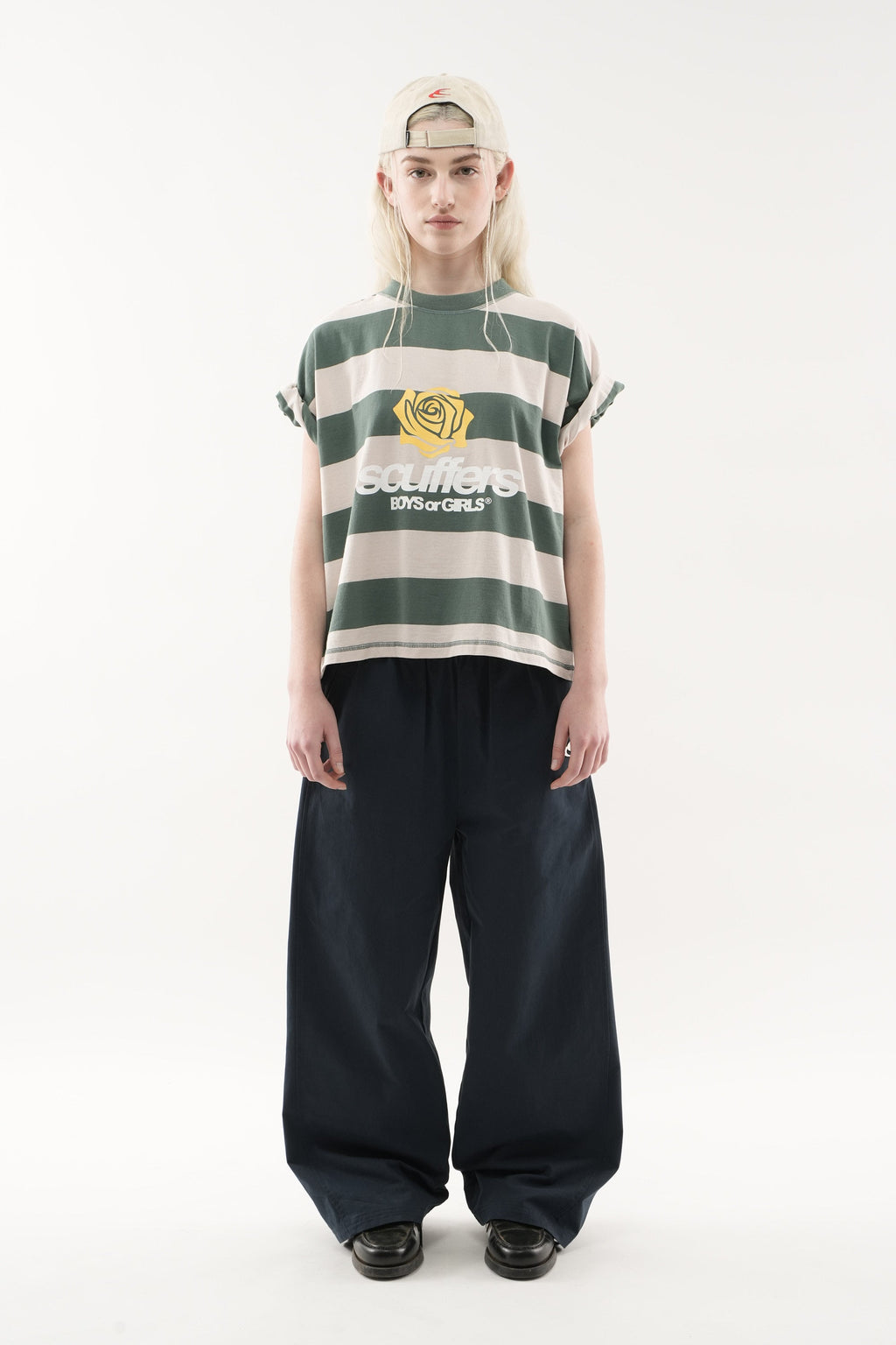 Boy Green Striped T-Shirt