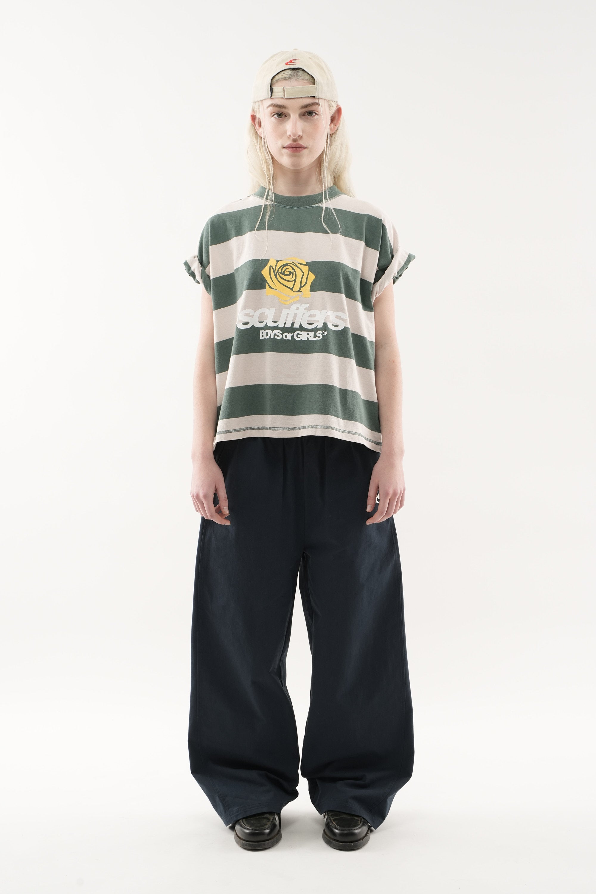 Boy Green Striped T-Shirt