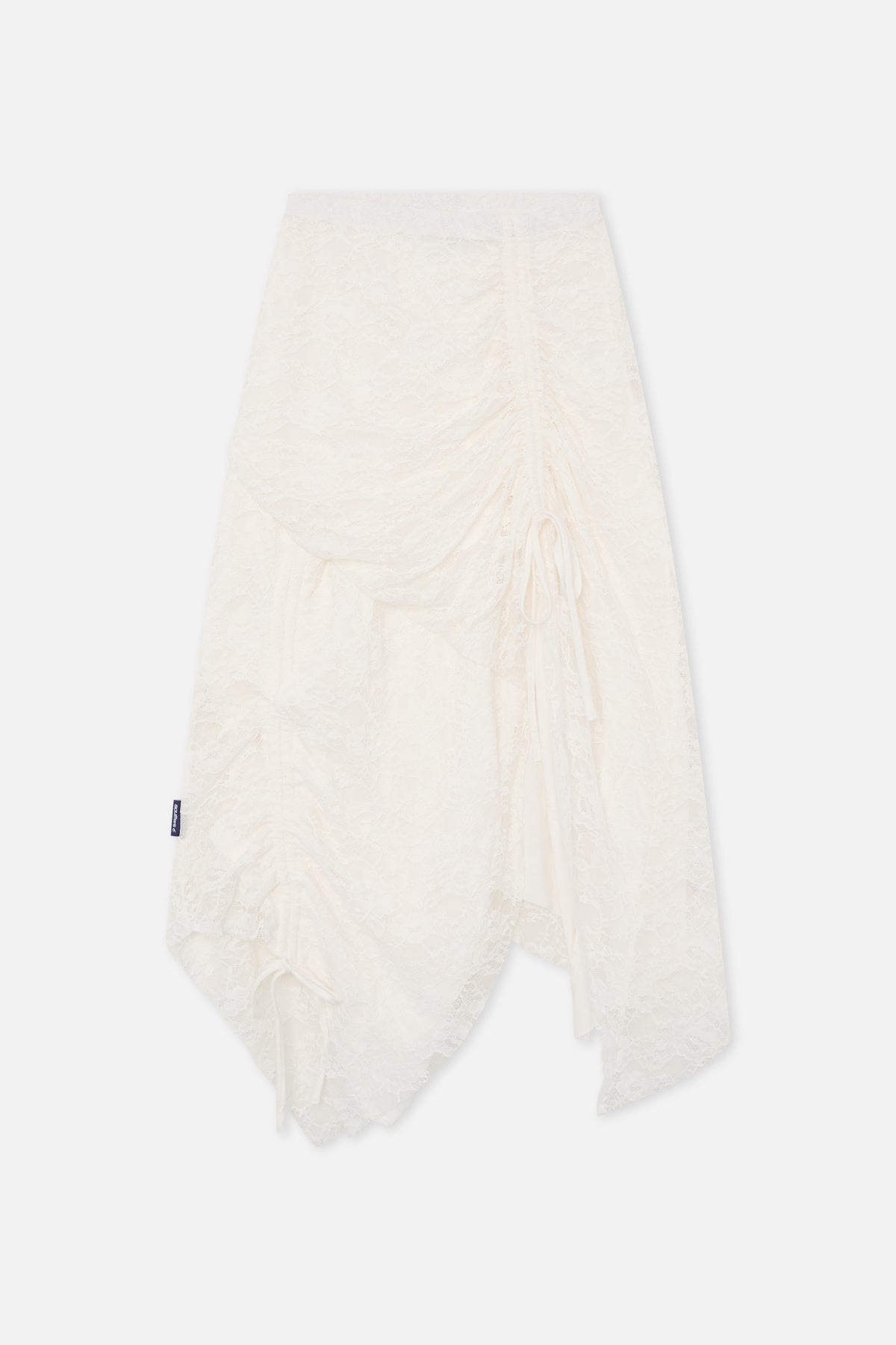 Asymmetric Lace White Skirt