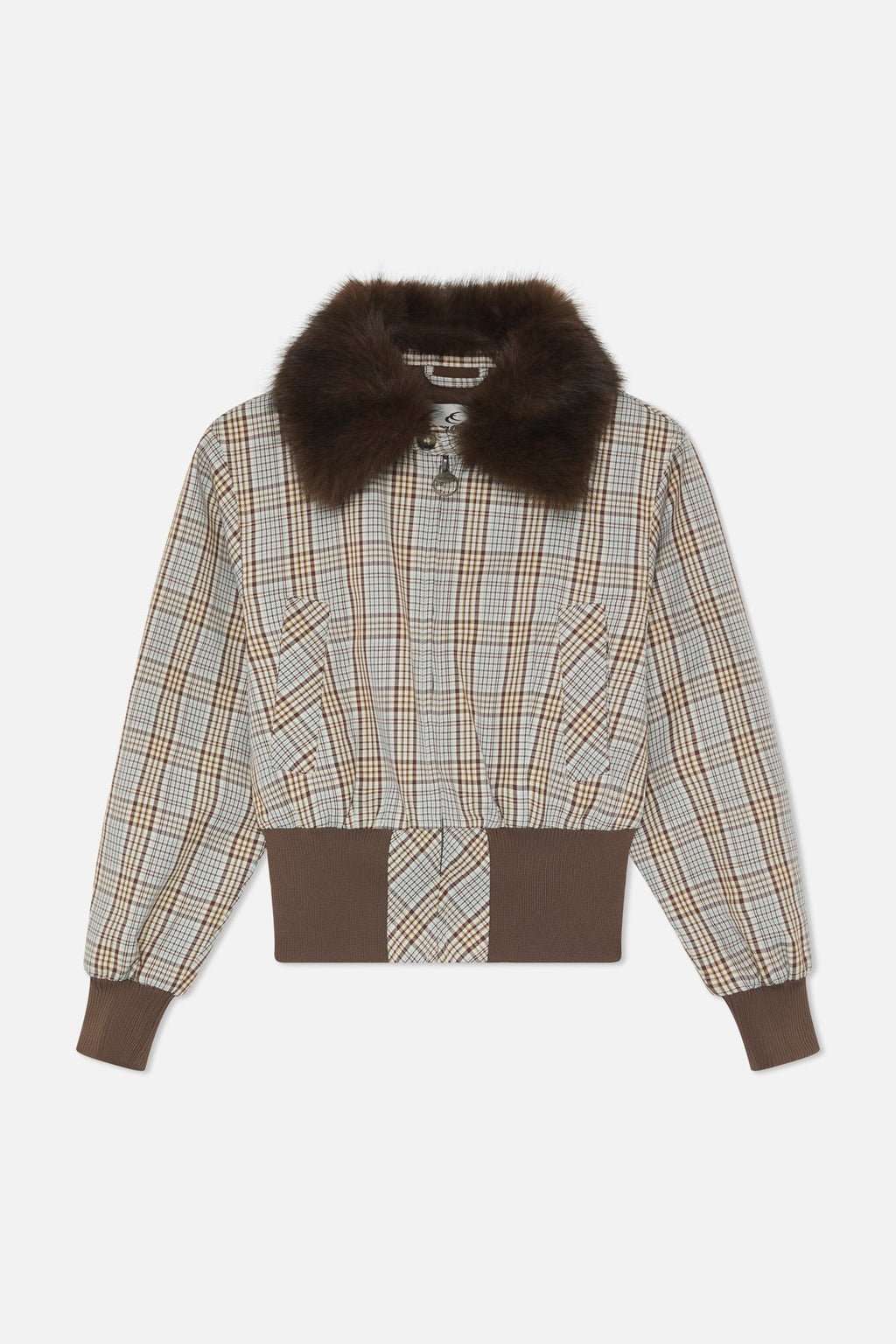 Checkered Brown Harrington Jacket
