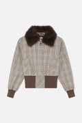 Checkered Brown Harrington Jacket