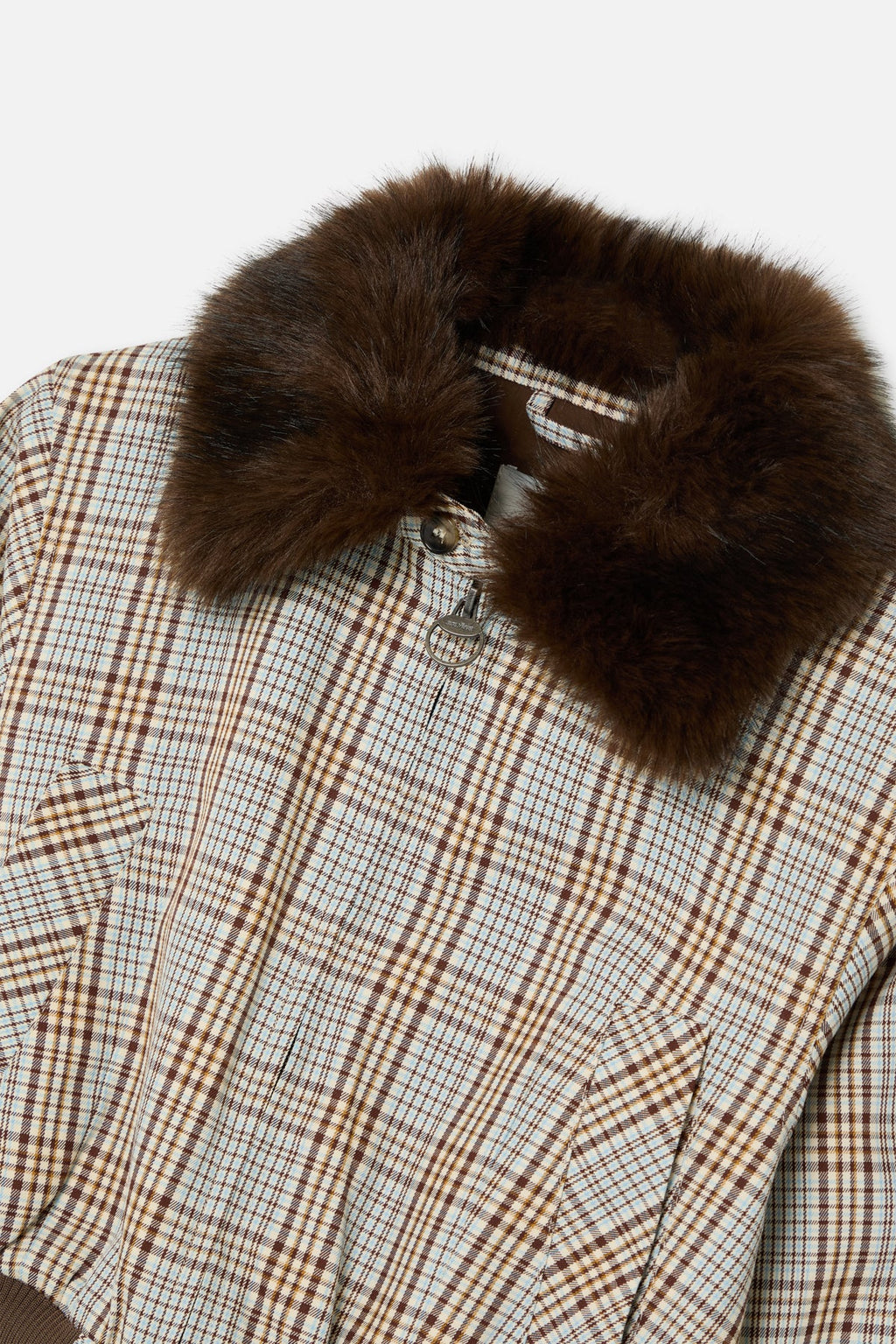 Checkered Brown Harrington Jacket
