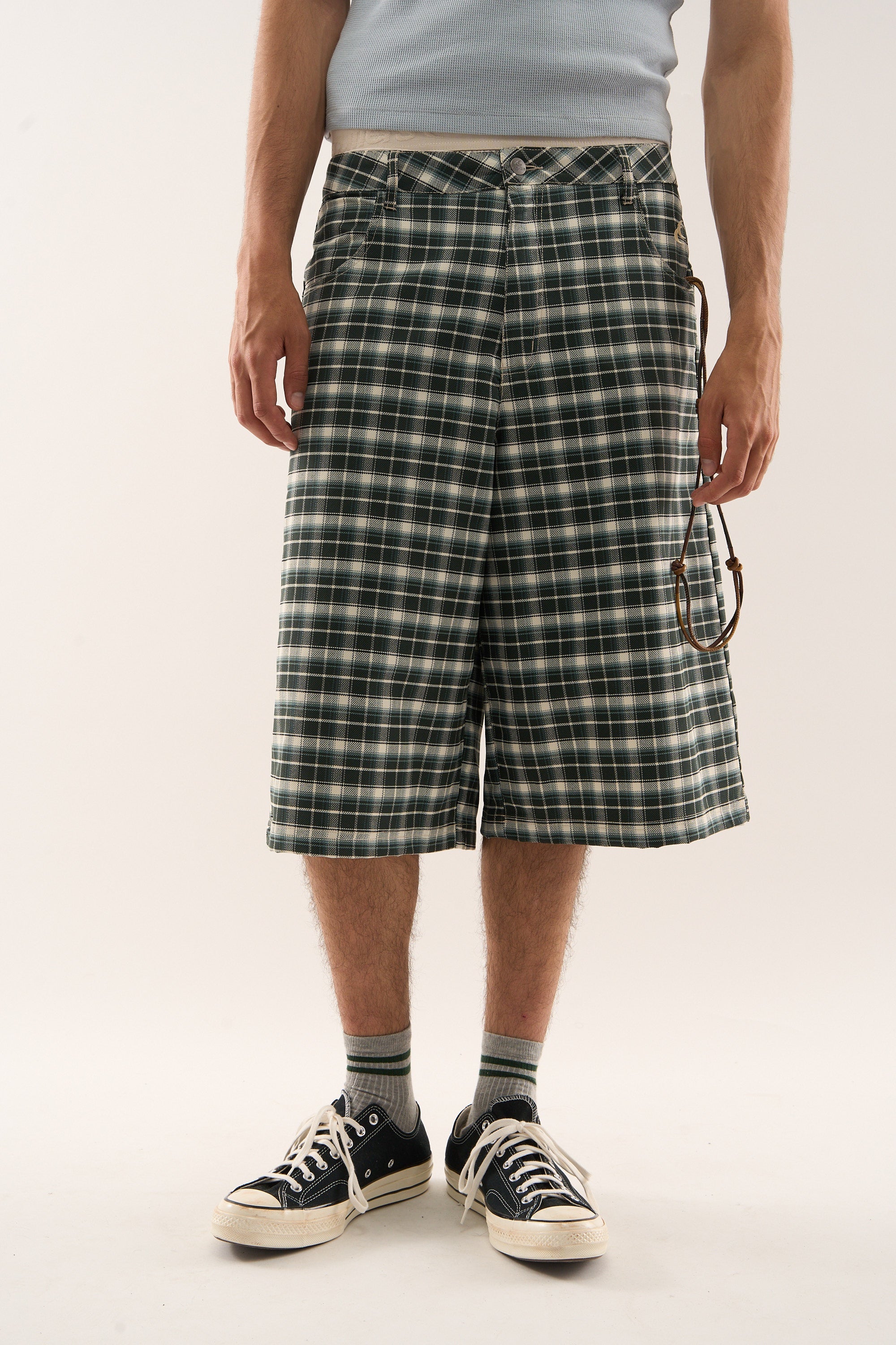 Checkered Green Jorts