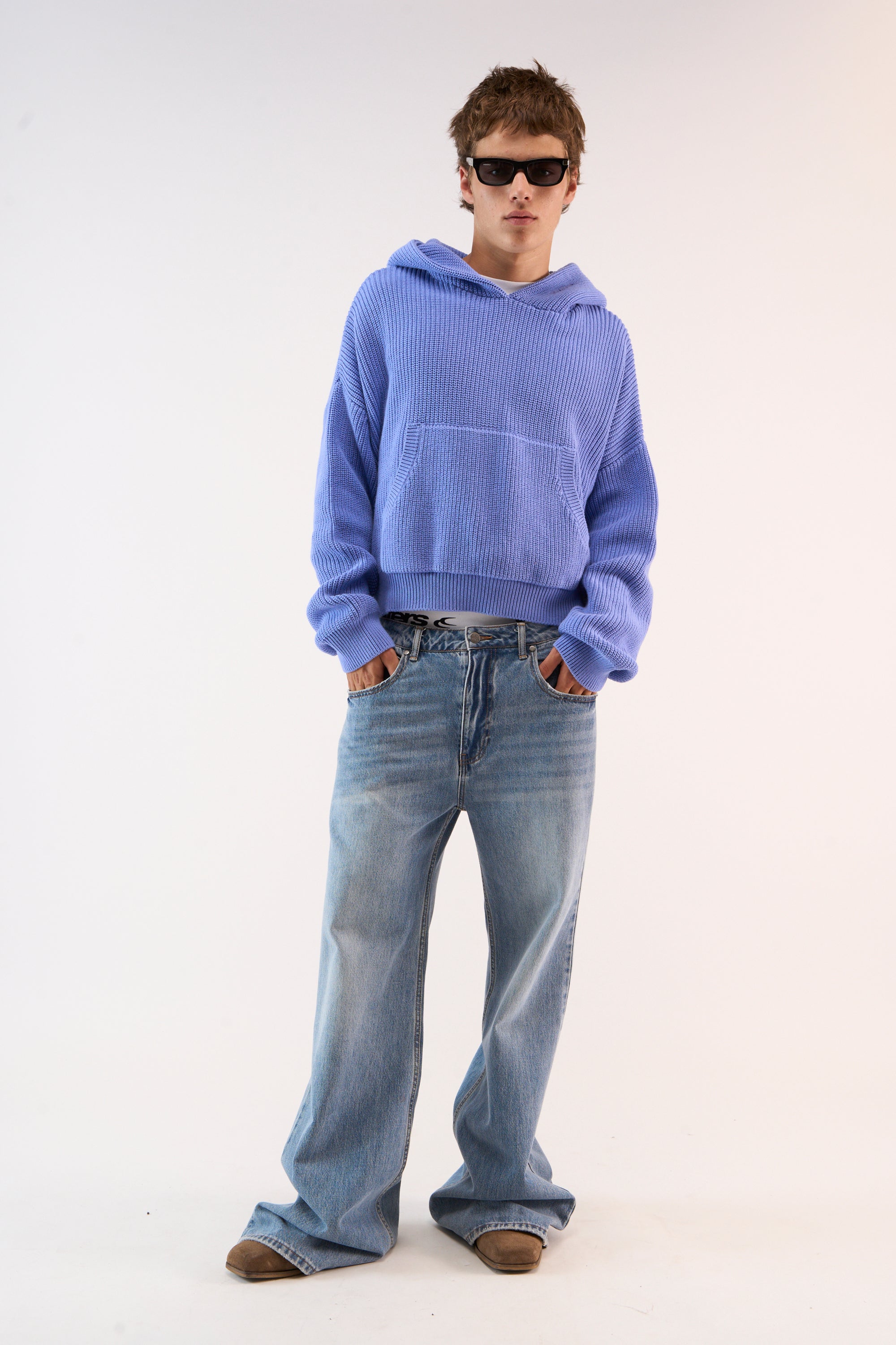 Bawdy Royal Blue Knit Hoodie