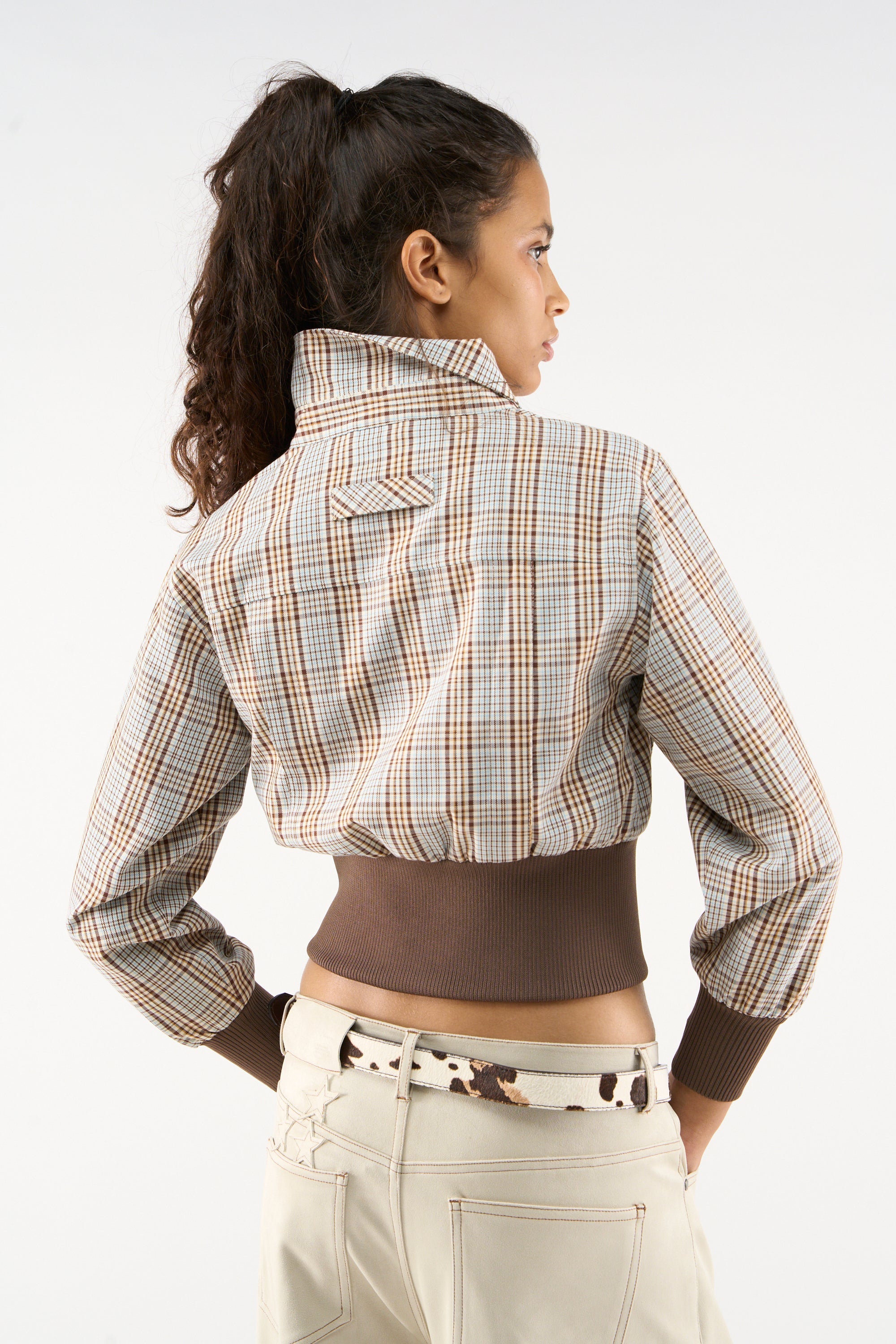 Checkered Brown Harrington Jacket