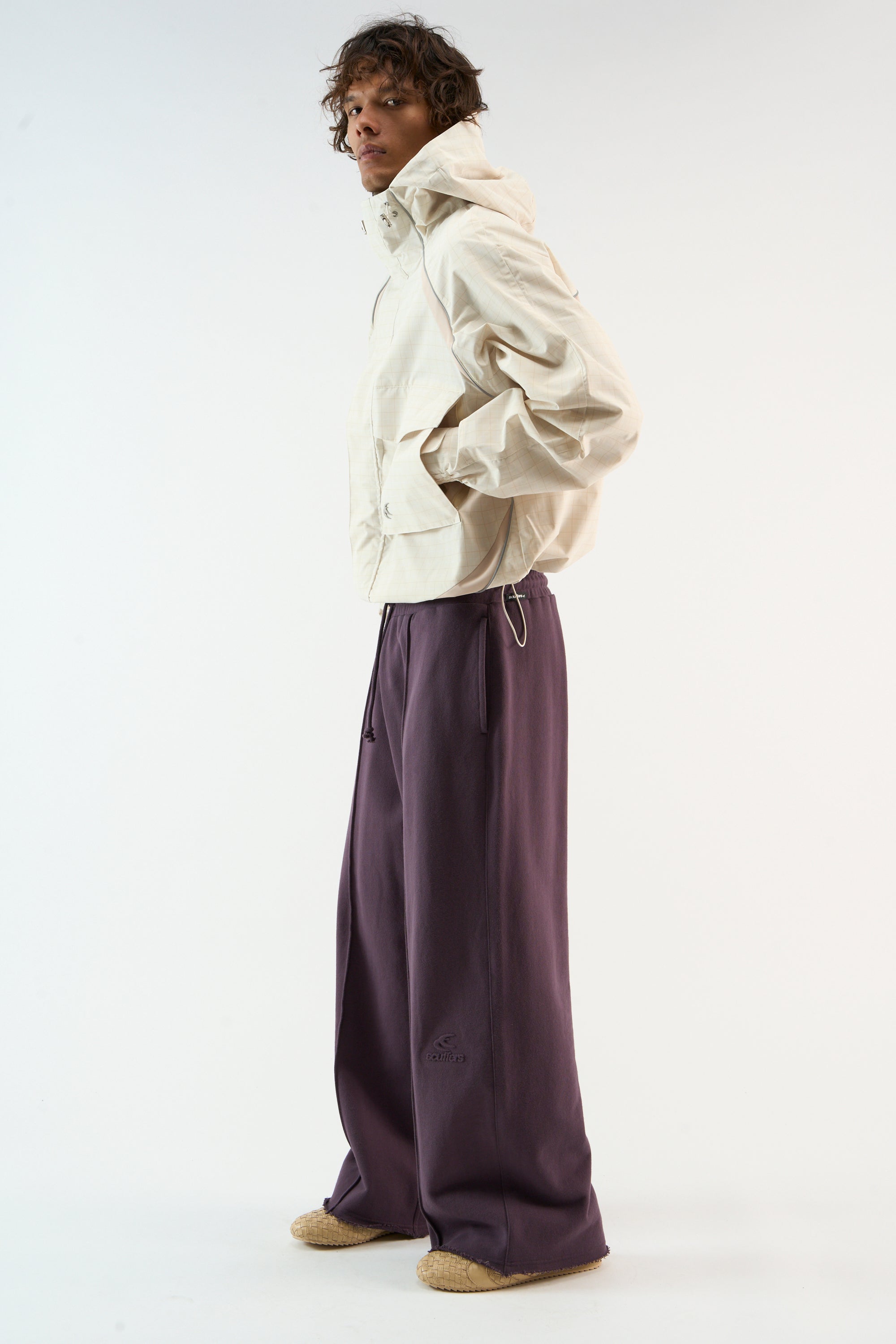 Checkered Ecru Essential Windbreaker