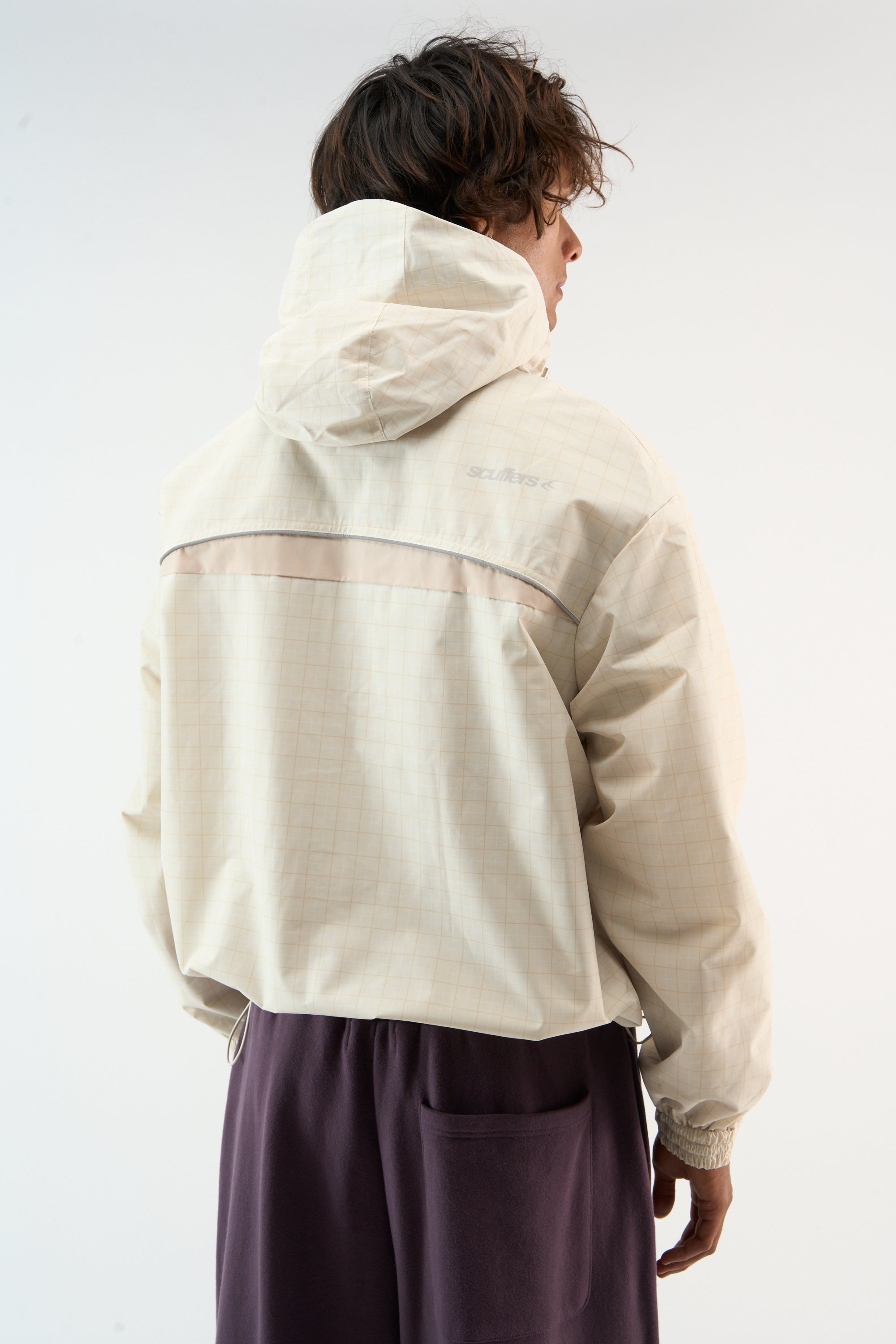 Checkered Ecru Essential Windbreaker