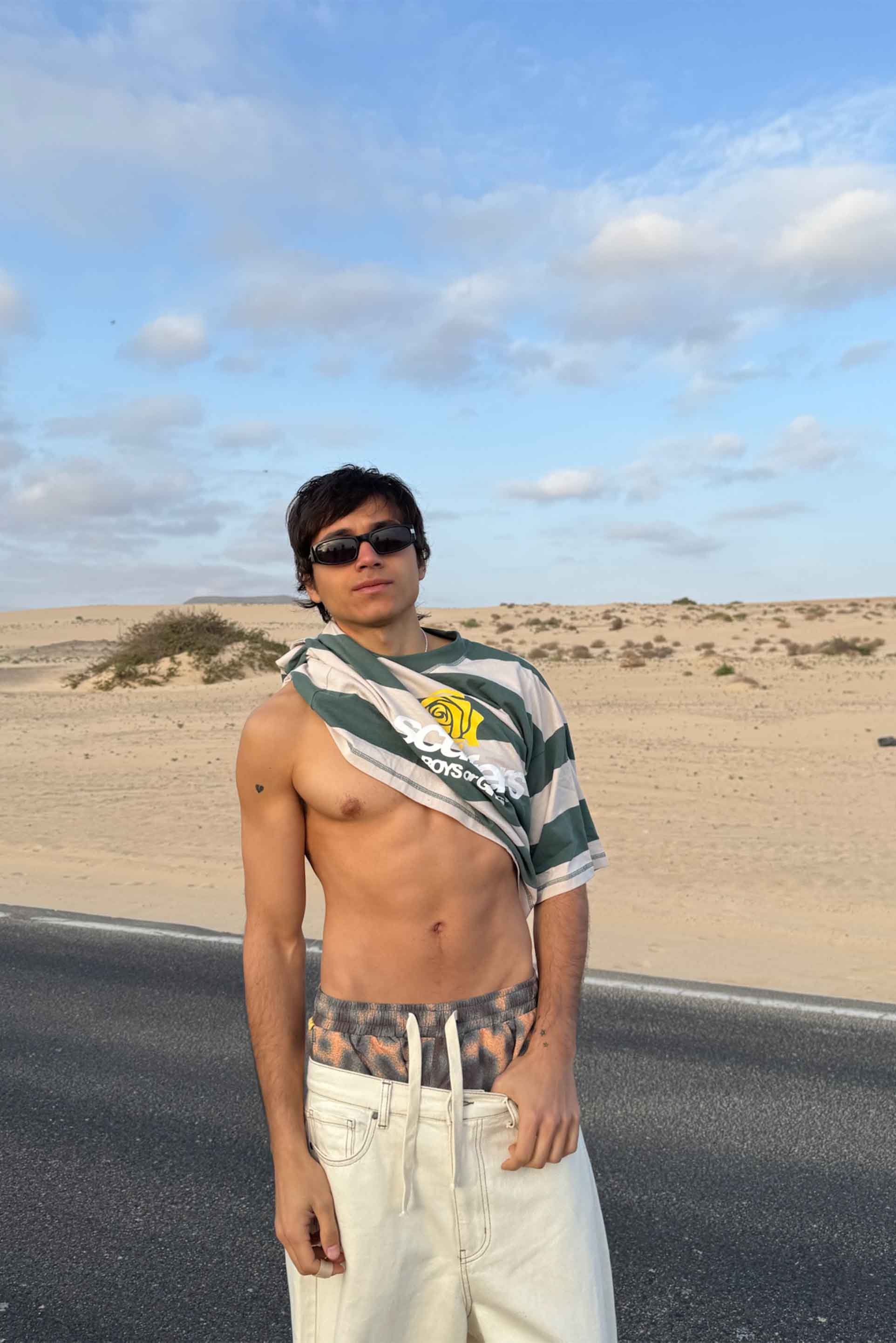 Boy Green Striped T-Shirt