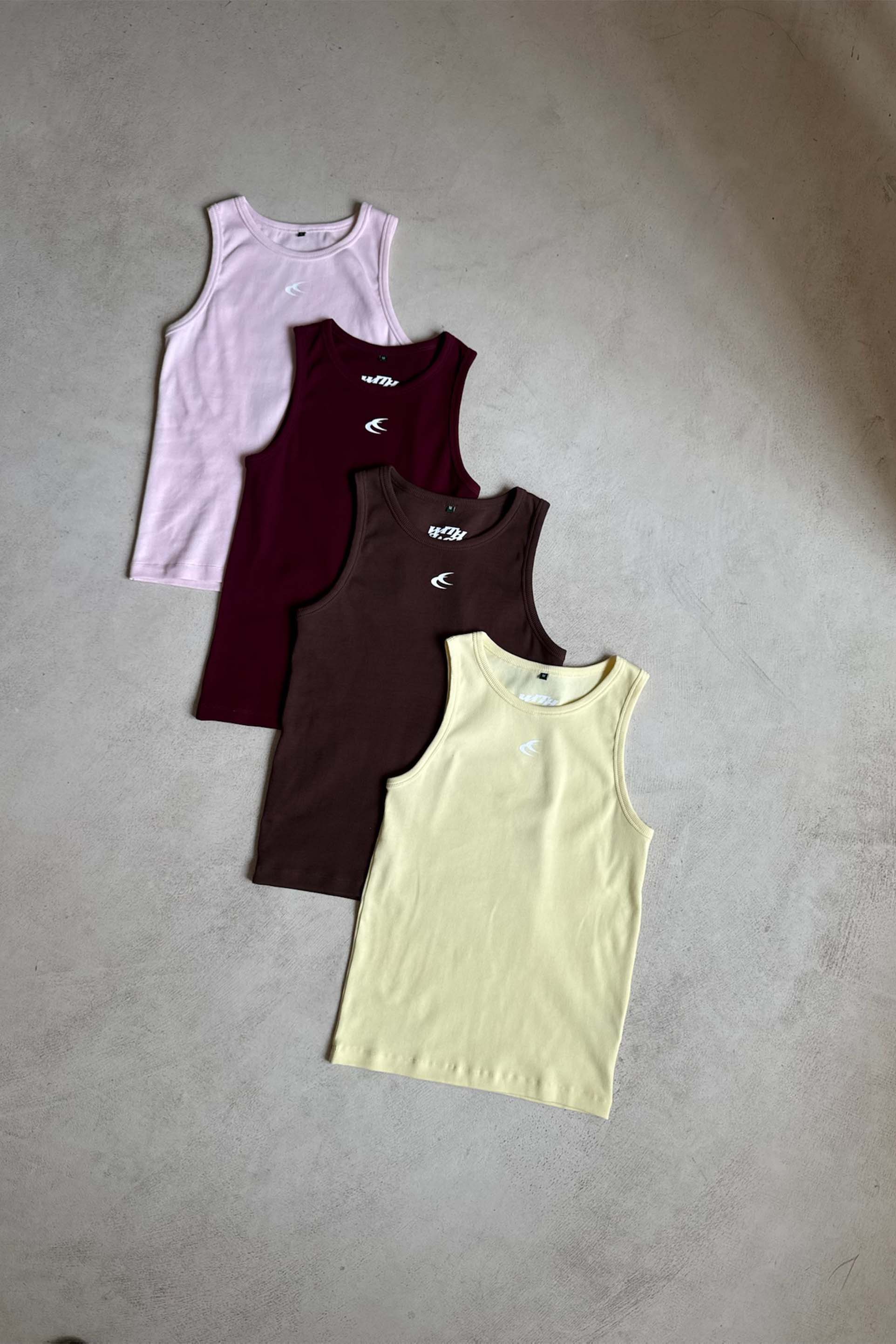 Brown & Yellow Canale Scff Tank Top Pack