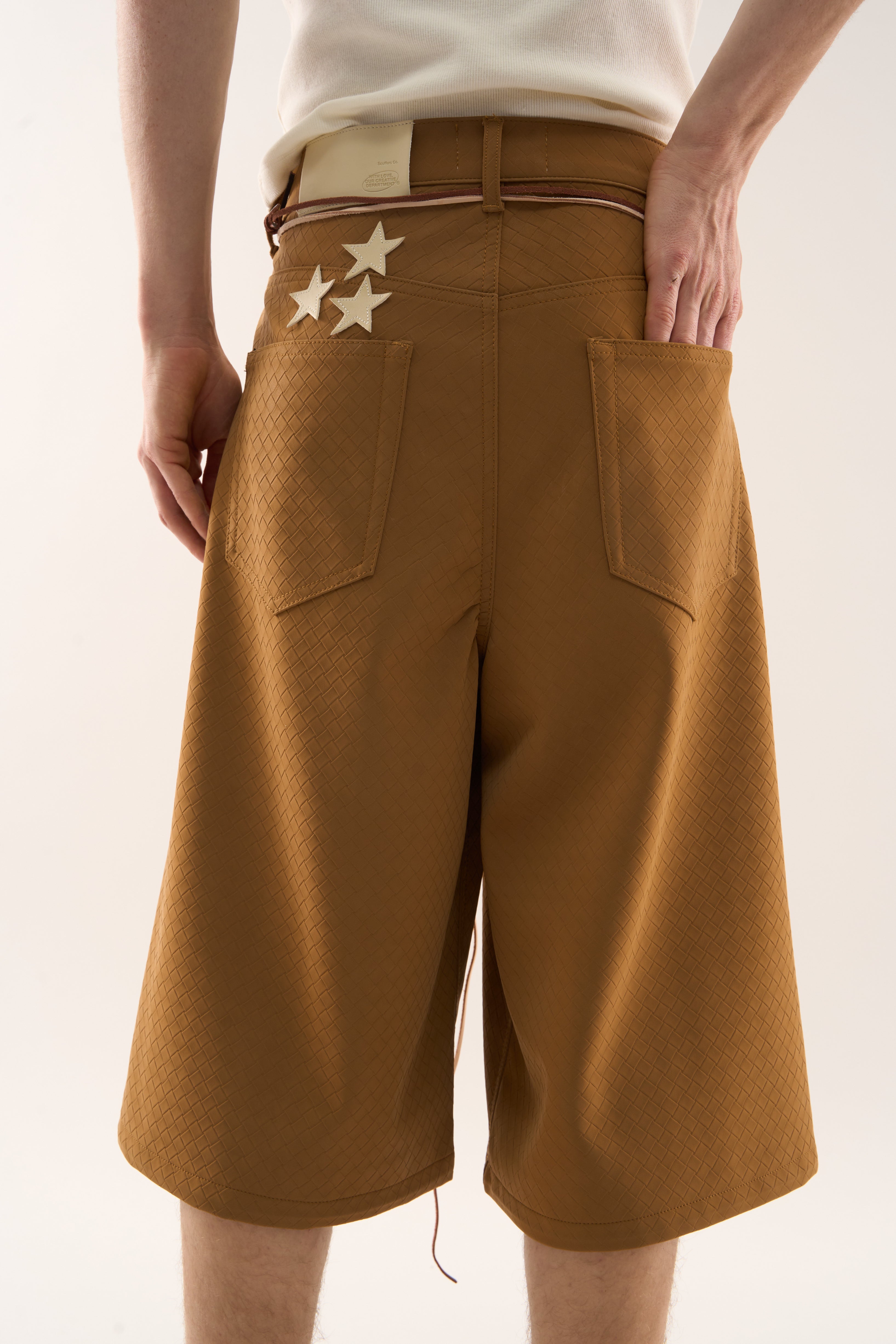 Braided Camel Jumbo Shorts